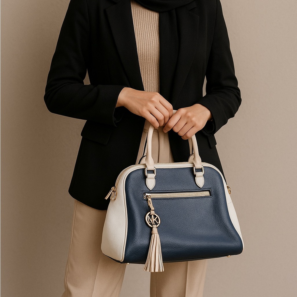 Michael Kors Blue and White Women's Bag